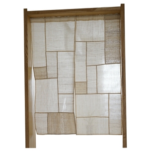 闲云夏布丨日式门帘半帘透光拼布茶室窗帘挂帘遮挡隔断帘子可定制