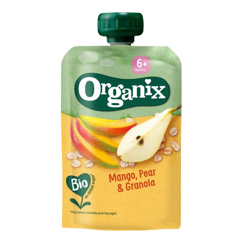 Organix 芒果梨格兰诺拉麦片果蓉100g*6优惠装婴幼儿营养有机辅食