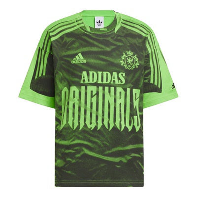 Adidas/阿迪达斯正品三叶草男黑绿色宽松经典快干易干短袖IB7099