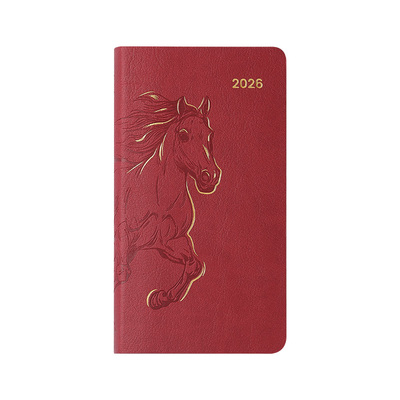 英力佳皮面日程本48K马年便携本