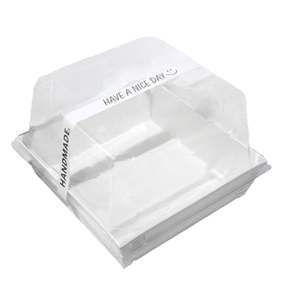 3/4寸巴斯克切块甜品提拉米苏蛋糕包装盒加高透明盖轻奢打包盒