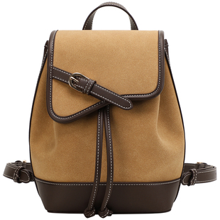 高级感小众双肩包女士2026新款设计感小背包女生秋冬休闲皮质女包