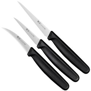 将公锋利免磨厨房雕刻刀三件套不锈钢水果食品雕花刀主刀尖刀弯刀