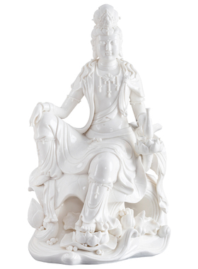 自在观音菩萨佛像摆件家居博古架客厅玄关会所装饰陶瓷工艺品摆设