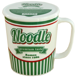 日本进口izawa井泽新骨瓷大容量带盖泡面杯马克杯麦片早餐杯茶杯