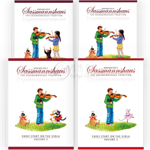 萨斯曼斯豪斯 儿童中提琴入门教材 全套共一至四卷 英语版 德国骑熊士原版乐谱 Sassmannshaus Early Start on the Viola Children