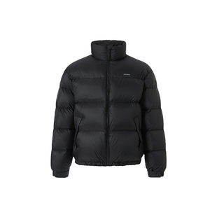 IMXS光泽感格纹279G立领短款羽绒服三防90白鸭绒情侣款上衣面包服