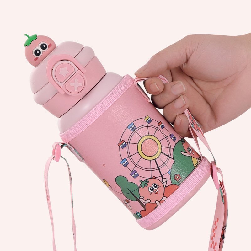 316儿童不锈钢保温杯一杯双卡通男女生饮加厚水杯大容量杯子吸管