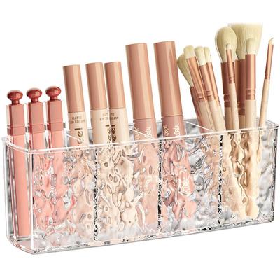 化妆刷收纳筒梳妆台桌面水波纹亚克力眼影眉笔桶子镜柜口红收纳盒