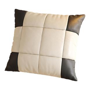 帕沙曼真皮抱枕进口头层牛皮客厅沙发靠垫卧室书房高级感蓬松饱满