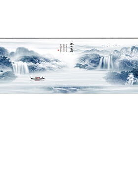 新中式客厅装饰画沙发山水画