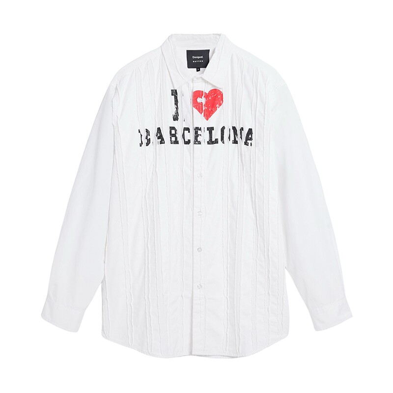 Desigual【BOTTER联名】印花肌理面料拼接宽松男式衬衫