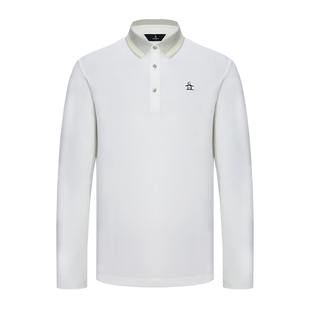 MUNSINGWEAR万星威高尔夫秋冬男士长袖POLO衫通勤休闲运动翻领t恤