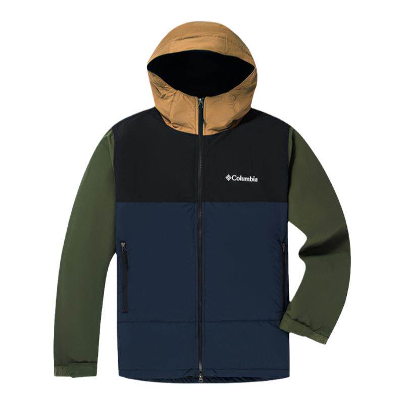 哥伦比亚男拒水夹棉保暖连帽棉服