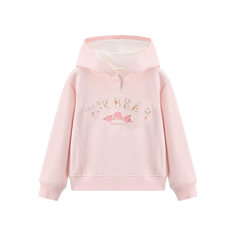 TeenieWeenie Kids小熊童装时尚舒适秋冬季女童甜美连帽套头卫衣