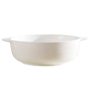 10英寸纯白简约双耳碗高颜值陶瓷家用汤碗大容量纯白汤碗汤盆大碗