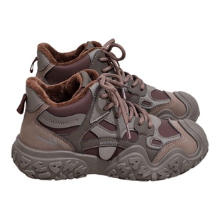 回力登山鞋女款冬季加绒保暖户外休闲鞋厚底增高运动鞋百搭老爹鞋