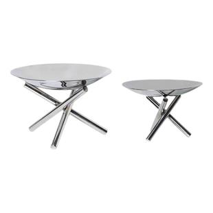 现代轻奢不锈钢水果收纳托盘软装饰品客厅样板间酒店茶几桌面摆件