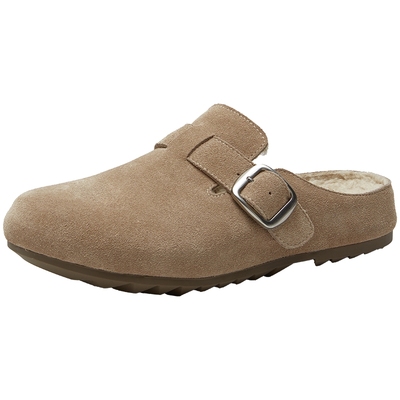 百田森平底加绒半包勃肯鞋