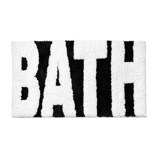 黑白卧室地毯门垫卫生间吸水防滑脚垫浴室地垫厕所门口垫美式字母