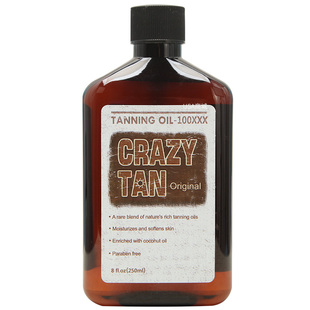 现货 美国Crazytan室外美黑助晒油250ml美黑油红黑古铜速黑
