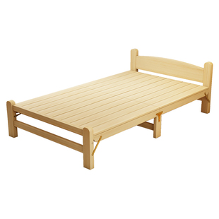 折叠床单人实木成人家用午睡床1.2米硬板床出租房加厚结实1米小床