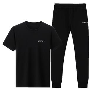 保罗高档休闲运动套装男士夏季新款潮流帅气短袖休闲运动服三件套