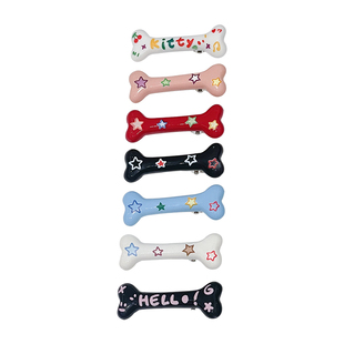 杀死玛丽苏y2k甜妹多巴胺kitty印花小骨头发夹刘海夹可爱发饰套装