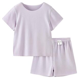 童泰婴儿短袖套装夏季莫代尔宝宝衣服男女童外出薄款无痕上衣短裤