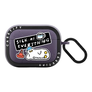 CASETiFY艺术家SSEBONG躺平鸭无线蓝牙耳机保护套适用苹果AirPods4/3雾面Pro3/2/1强韧防摔壳镜面潮卡通可爱