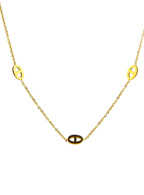 猪鼻子素链锁骨链女别致小众