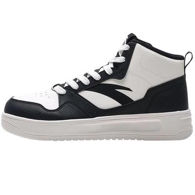 安踏高帮板鞋男厚底潮流黑白熊猫