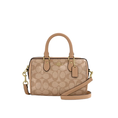 COACH/蔻驰官方 奥莱款女士rowan单肩斜挎手提包波士顿桶包CAL20