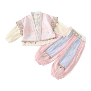 汉服女童2026春秋款儿童古风新中式上衣裤子两件套小女孩国风套装