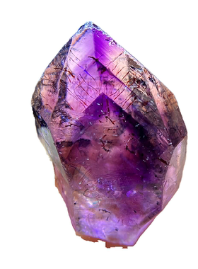 天然超七紫红发晶水胆金字塔权杖