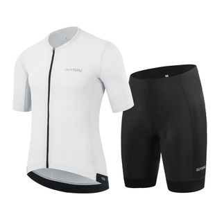锦氨纶冰丝夏季紧身男女短袖骑行服套装透气短上衣背带裤自行车衫