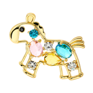 2026新款水晶小马驹胸针女高级感本命年轻奢小众西装别针新年配饰