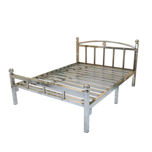 加厚304不锈钢床1.5 单双人床1.8 环保简约公寓出租房钢架床1.2米