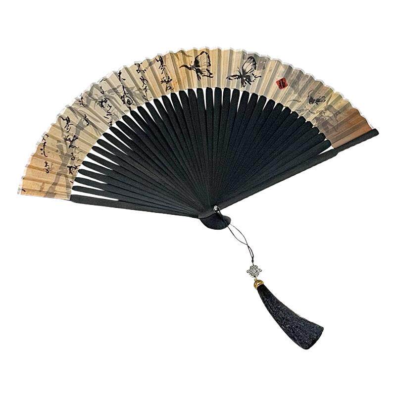 高颜值小扇子古风折扇新中式国风汉服旗袍马面裙便携折叠竹扇夏天