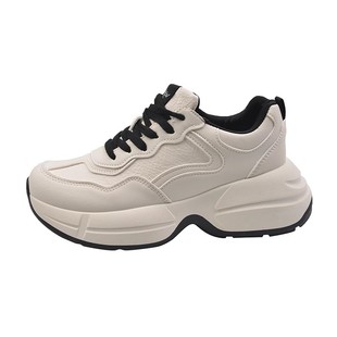 爆款百搭厚底老爹鞋女小个子增高2026新款春季白色休闲运动阿甘鞋