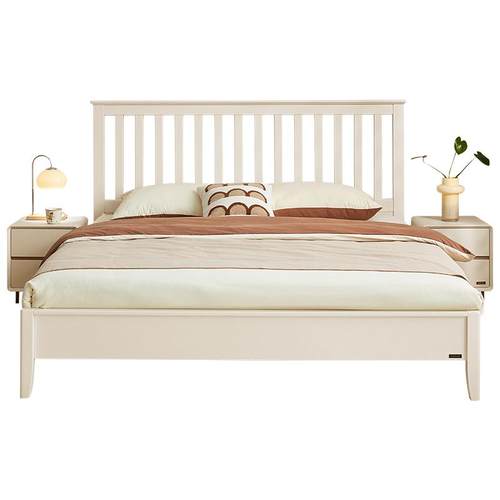 【品牌秒杀】全友家居1米8双人床小户型卧室实木床铺板1米5单人床