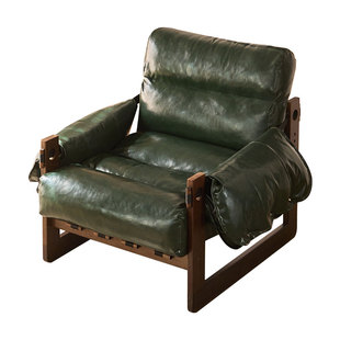 单人沙发舒适休闲泽西岛椅简约懒人久坐躺椅实木家用客厅沙发椅子