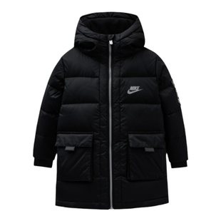 Nike儿童装男童羽绒服中长款2025冬季新款女童保暖外套棉袄加厚潮