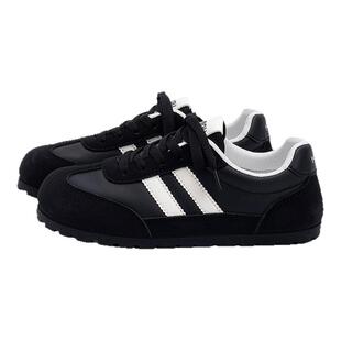 环球黑色德训鞋女款2025新款夏季透气百搭休闲鞋子学生爆款女鞋潮