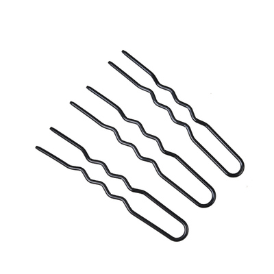 黑色钢丝加粗u型盘发插针发夹女