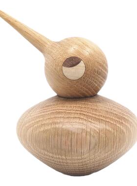 尖嘴木鸟初森橡木北欧儿童房摆件