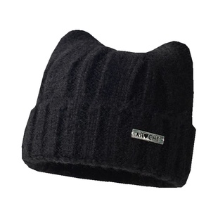 可爱猫耳朵针织帽子女2025新款冬季保暖毛线帽韩系学生防寒保暖帽