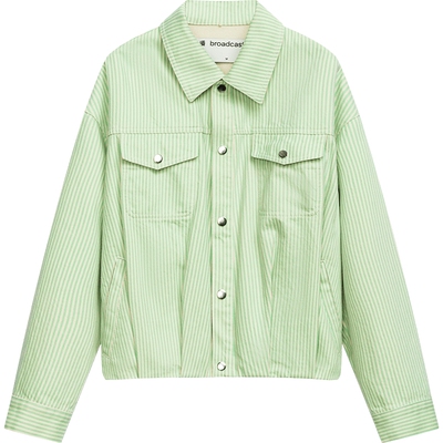 播条纹牛仔外套女商场同款2024新款小个子时髦短款上衣BDR1WD0277