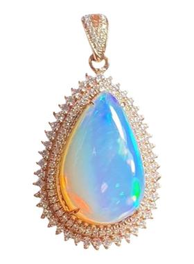 澳洲玫瑰金吊坠支持宝石附证书