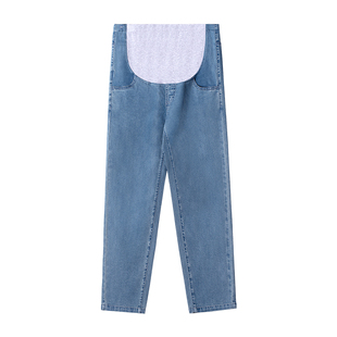 孕妇牛仔裤2026新款外穿宽松大码小个子九分秋冬季加绒加厚老爹裤